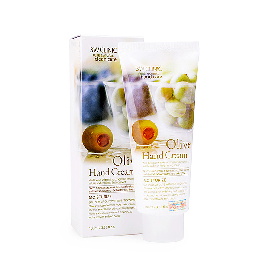 3W CLINIC Olive Hand Cream, 100мл. Крем для рук увлажняющий с оливковым маслом