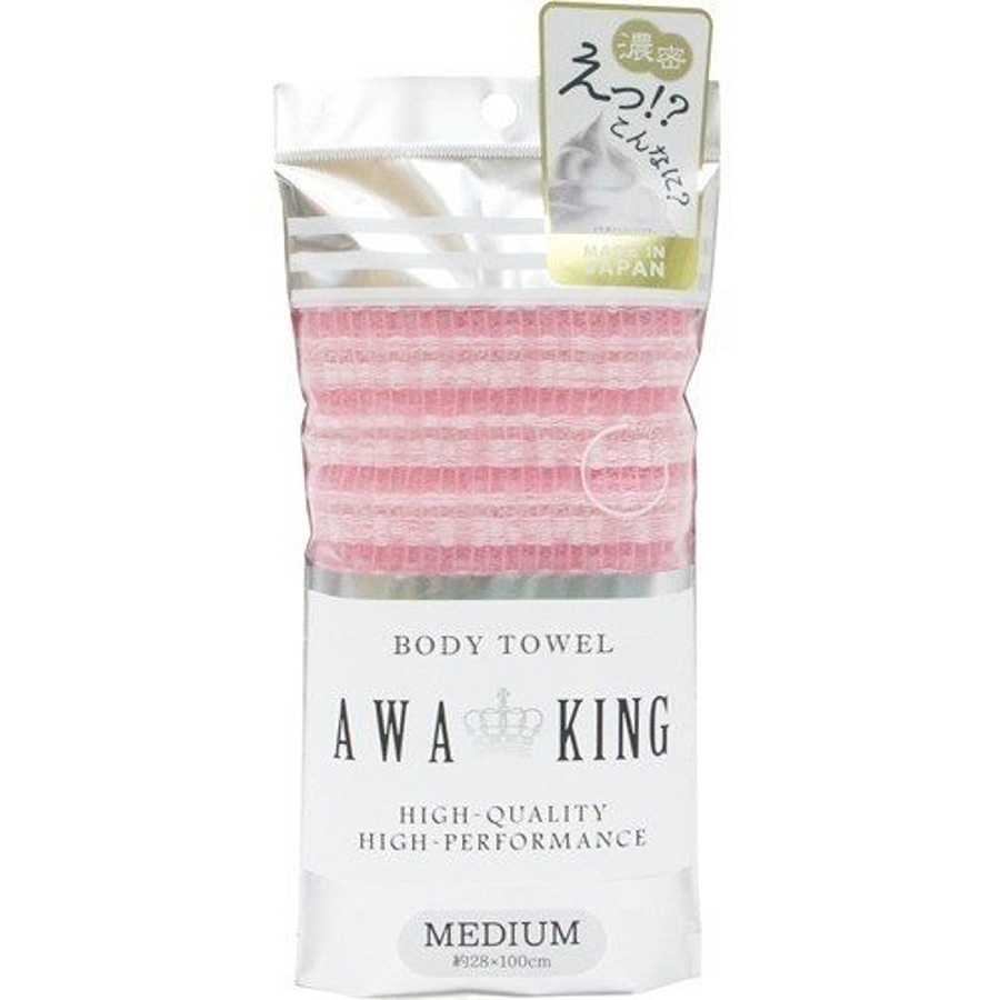 YOKOZUNA Awa King, 28*100см, 1шт. Yokozuna Мочалка-полотенце для тела, жёсткая, розовая