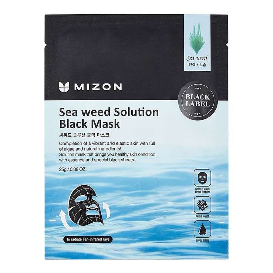 MIZON Sea Weed Solution Black Mask Маска для лица тканевая с морскими водорослями