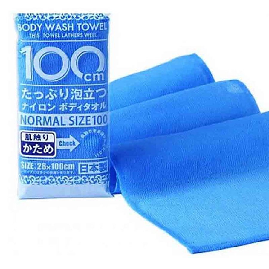 YOKOZUNA Shower Long Body Towel, 1шт. Мочалка для тела жесткая синяя