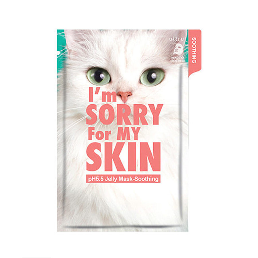 I`M SORRY FOR MY SKIN (ULTRU) I'm Sorry For My Skin pH5.5 Jelly Mask-Soothing (Cat), 33мл. Маска для лица тканево-гелевая успокаивающая с центеллой