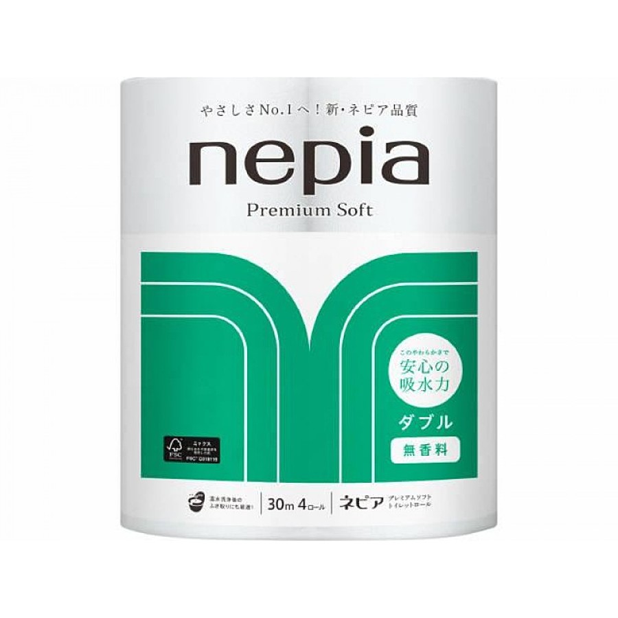 NEPIA Premium Soft, 30 м., 4 рулона Бумага туалетная двухслойная