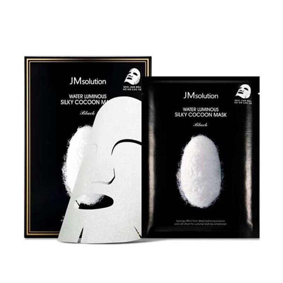 JM SOLUTION Water Luminous Silky Cocoon Mask Black, 35мл. JMsolution Маска для лица тканевая омолаживающая с протеинами шёлка и пептидами