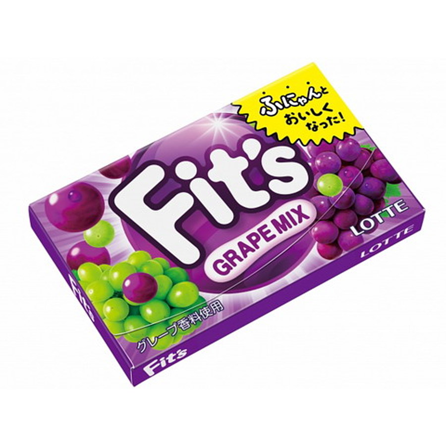 LOTTE Fit's Grape Mix, 24.6гр. Жевательная резинка виноградный микс