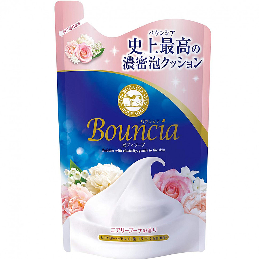 COW Milky Body Soap Bouncia, сменная упаковка, 430мл. Жидкое увлажняющее мыло для тела со сливками и ароматом роскошного букета