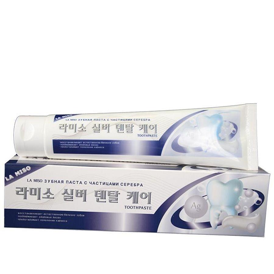 LA MISO Silver Dental Care Toothpaste, 150гр. Паста зубная отбеливающая с частицами серебра