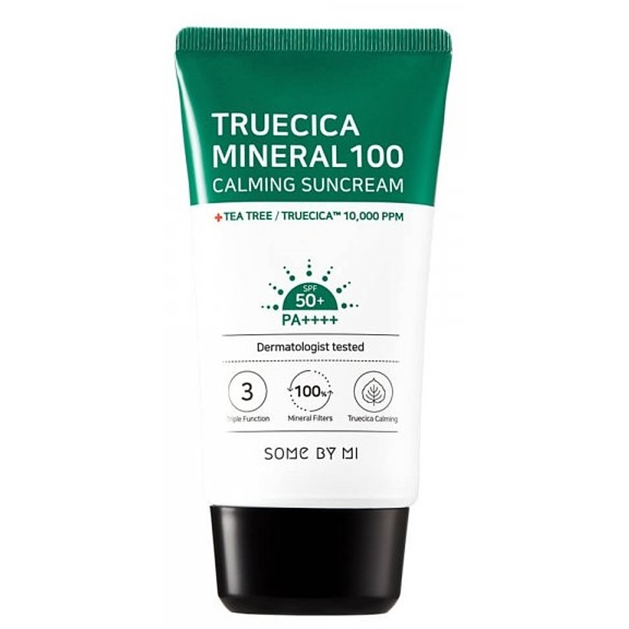 SOME BY MI Truecica Mineral 100 Calming Sun Cream SPF50, 50мл. Крем для проблемной и чувствительной кожи лица солнцезащитный
