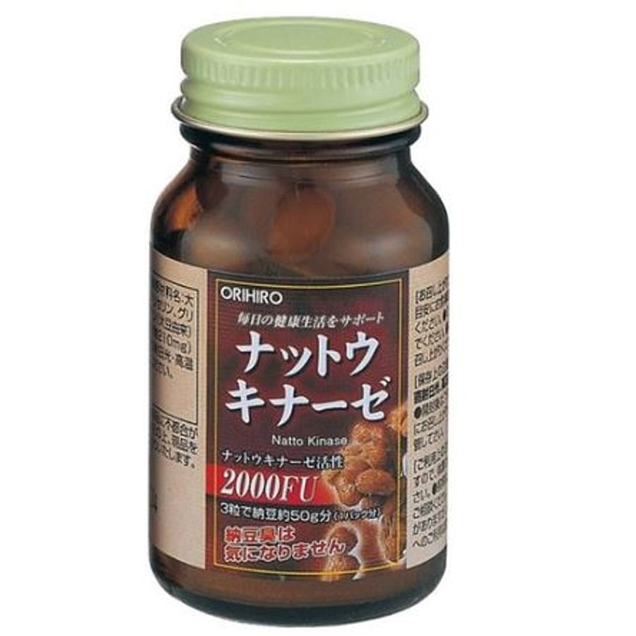 ORIHIRO Natto Kinase, 60 капсул, на 20 дней. Комплекс Натто Киназа для чистки сосудов