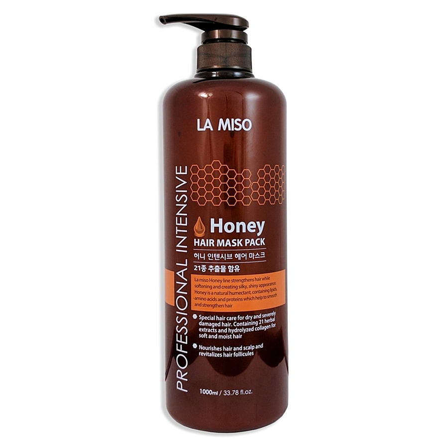 LA MISO Professional Intensive Honey Hair Mask, 1000мл. Маска для волос с медом