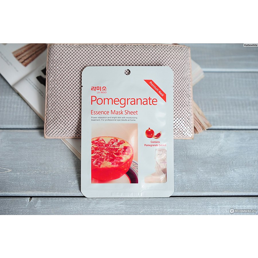 LA MISO Pomegranate Essence Mask Sheet, 21гр. Маска для лица тканевая увлажняющая с экстрактом граната
