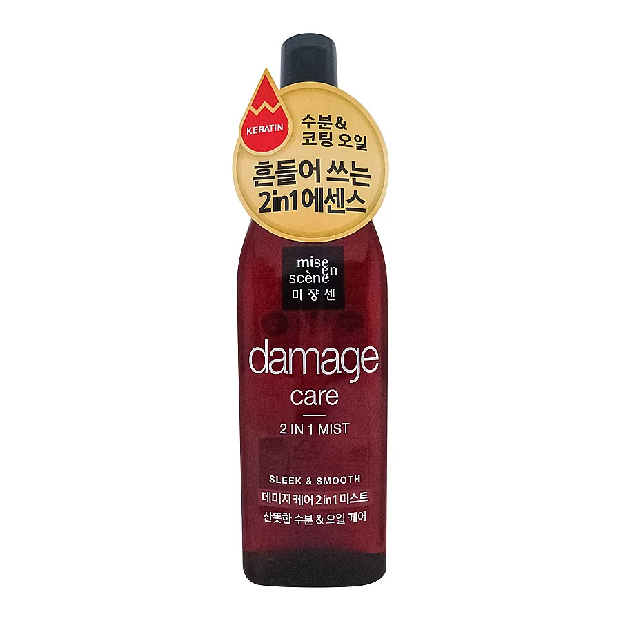 MISE EN SCENE Damage Care 2 In 1 Sleek & Smooth Mist, 150мл. Восстанавливающий мист для волос на масляной основе