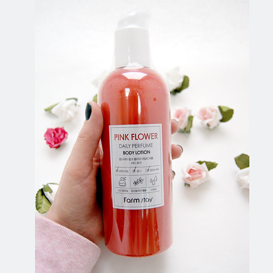 FARMSTAY Daily Perfume Body Lotion Pink Flower, 330мл. Лосьон для тела парфюмированный с экстрактом розовых цветов