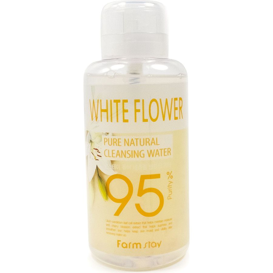 FARMSTAY Pure Cleansing Water White Flower, 500мл. Очищающая вода с экстрактом белых цветов