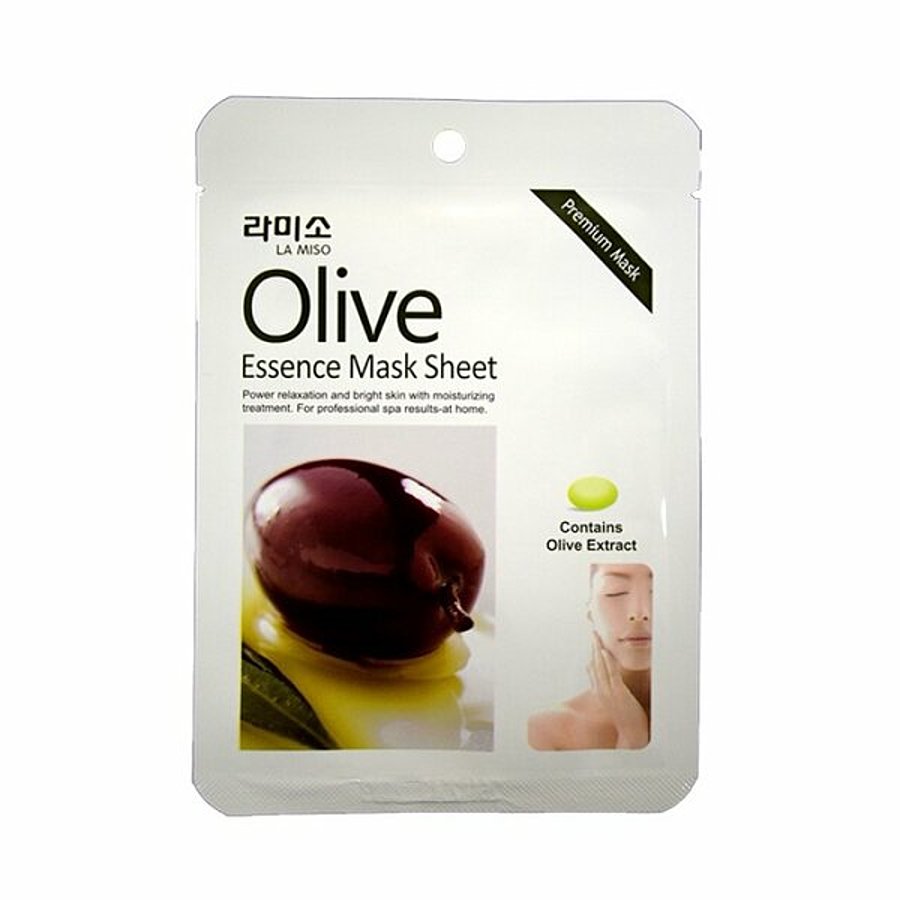 LA MISO Olive Essence Mask Sheet, 21гр. Маска для лица тканевая оздоравливающая с экстрактом оливы