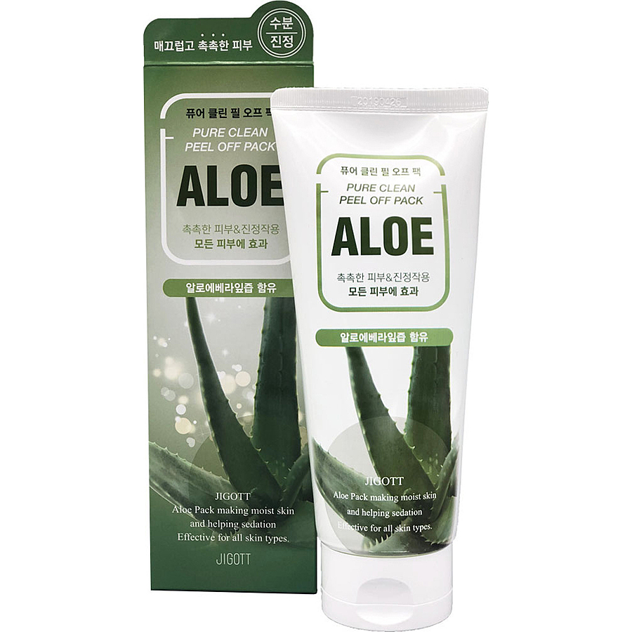 JIGOTT Pure Clean Peel Off Pack Aloe, 180мл. Маска-пленка для лица с экстрактом алоэ