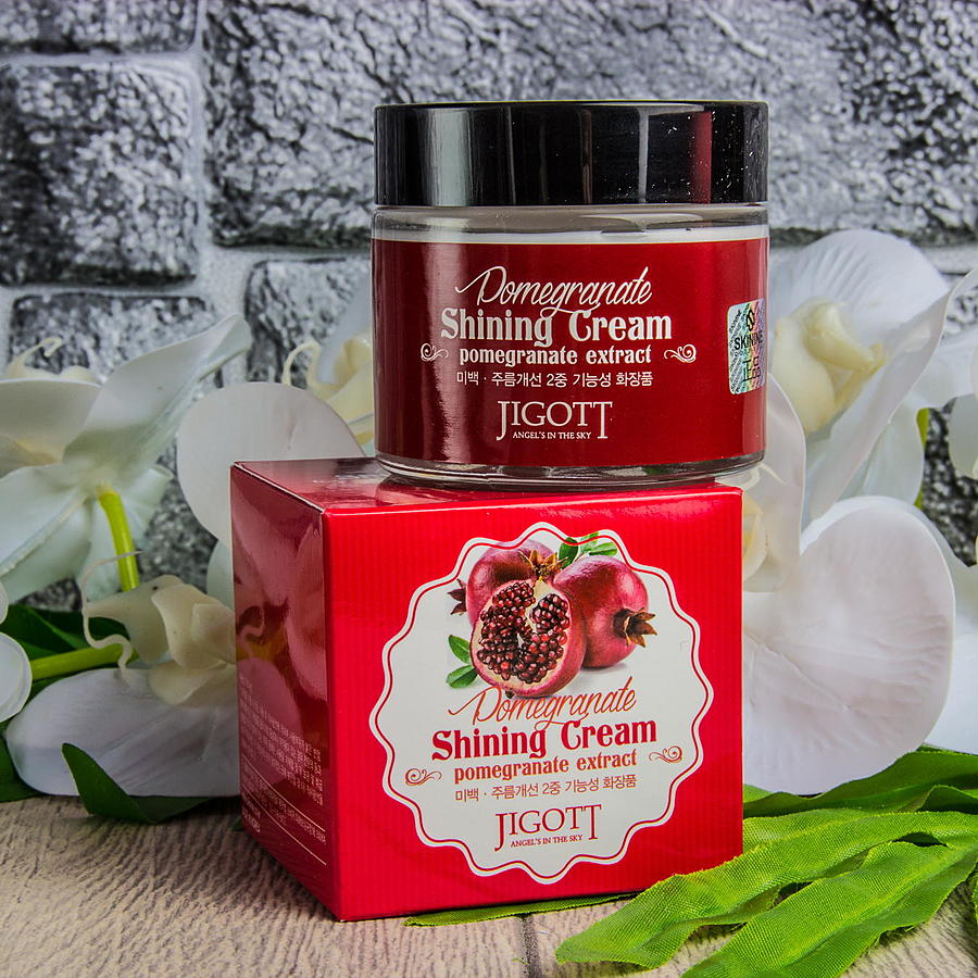 JIGOTT Pomegranate Shining Cream, 70мл. Крем для лица увлажняющий для сияния кожи с экстрактом граната
