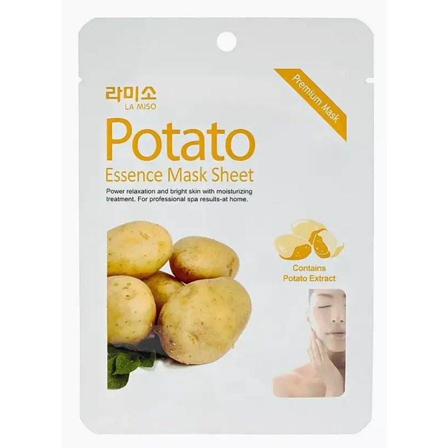 LA MISO Potato Essence Mask Sheet, 21гр. Маска для лица тканевая успокаивающая с экстрактом картофеля