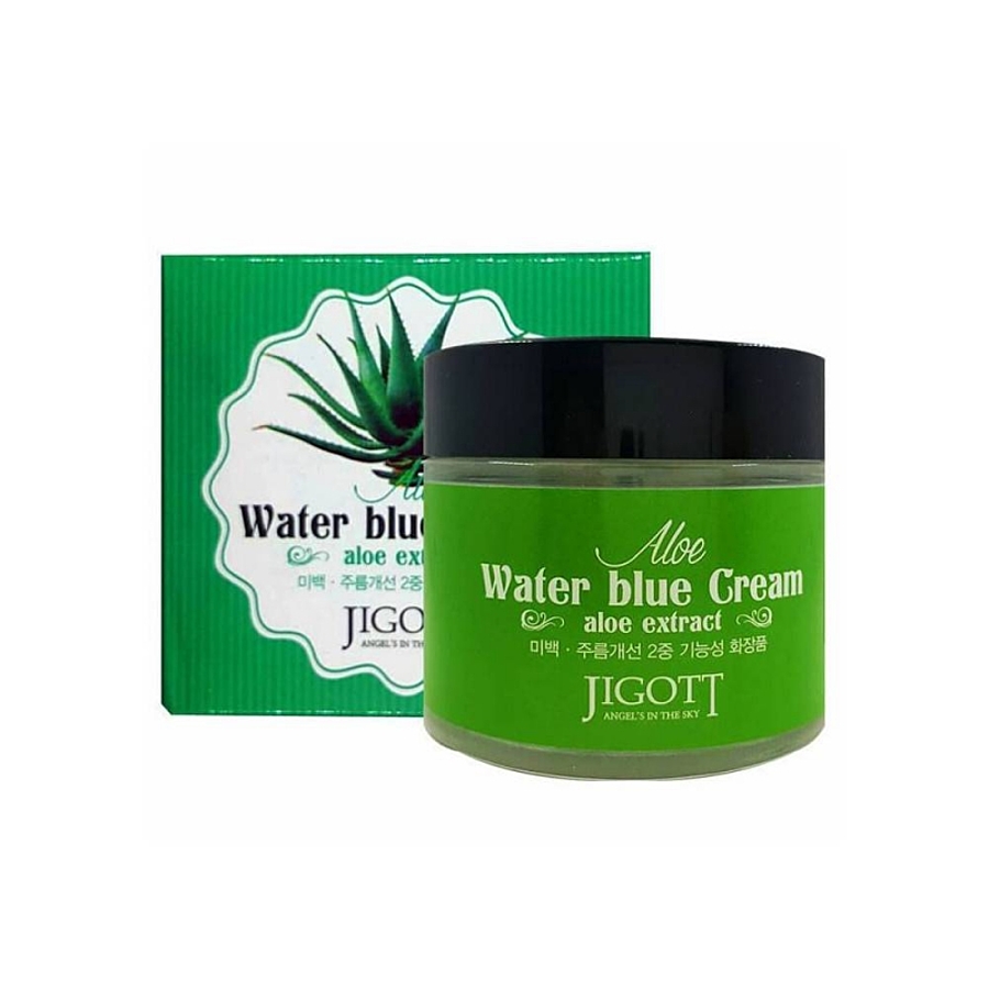 JIGOTT Aloe Water Blue Cream, 70мл. Крем для лица увлажняющий с экстрактом алоэ