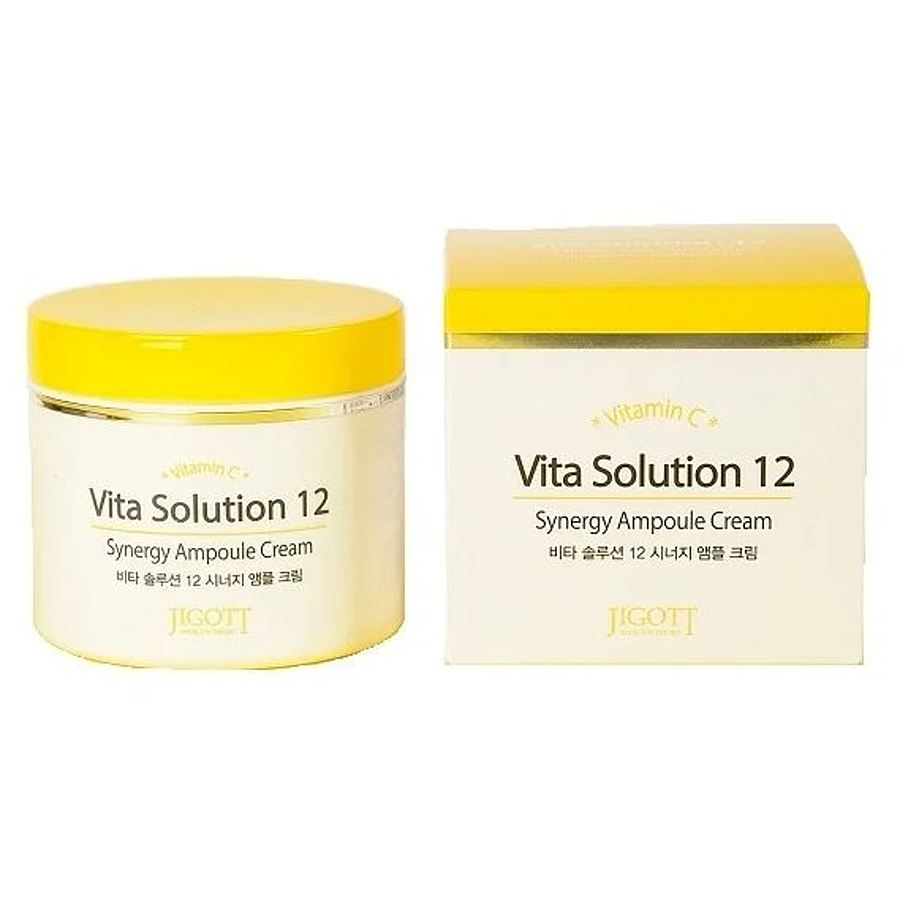 JIGOTT Vita Solution 12 Synergy Ampoule Cream, 100мл. Крем для лица ампульный для выравнивания тона кожи
