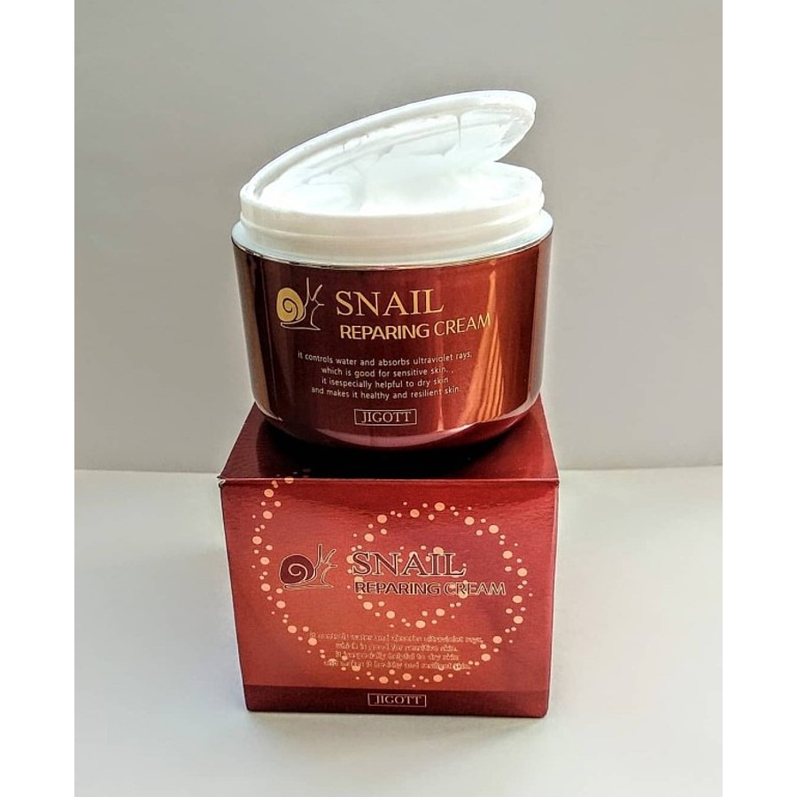 JIGOTT Snail Reparing Cream, 50гр. Крем для лица восстанавливающий с муцином улитки