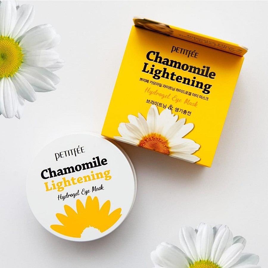 PETITFEE Petitfee Chamomile Lightening Hydrogel Eye Patch, 60шт. Патчи для глаз гидрогелевые осветляющие с ромашкой