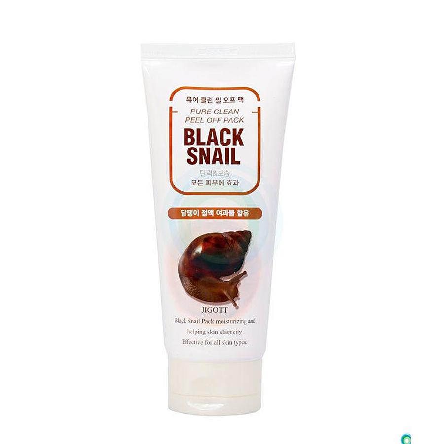 JIGOTT Black Snail Pure Clean Peel Off Pack, 180мл. Маска-пленка для лица очищающая с муцином черной улитки