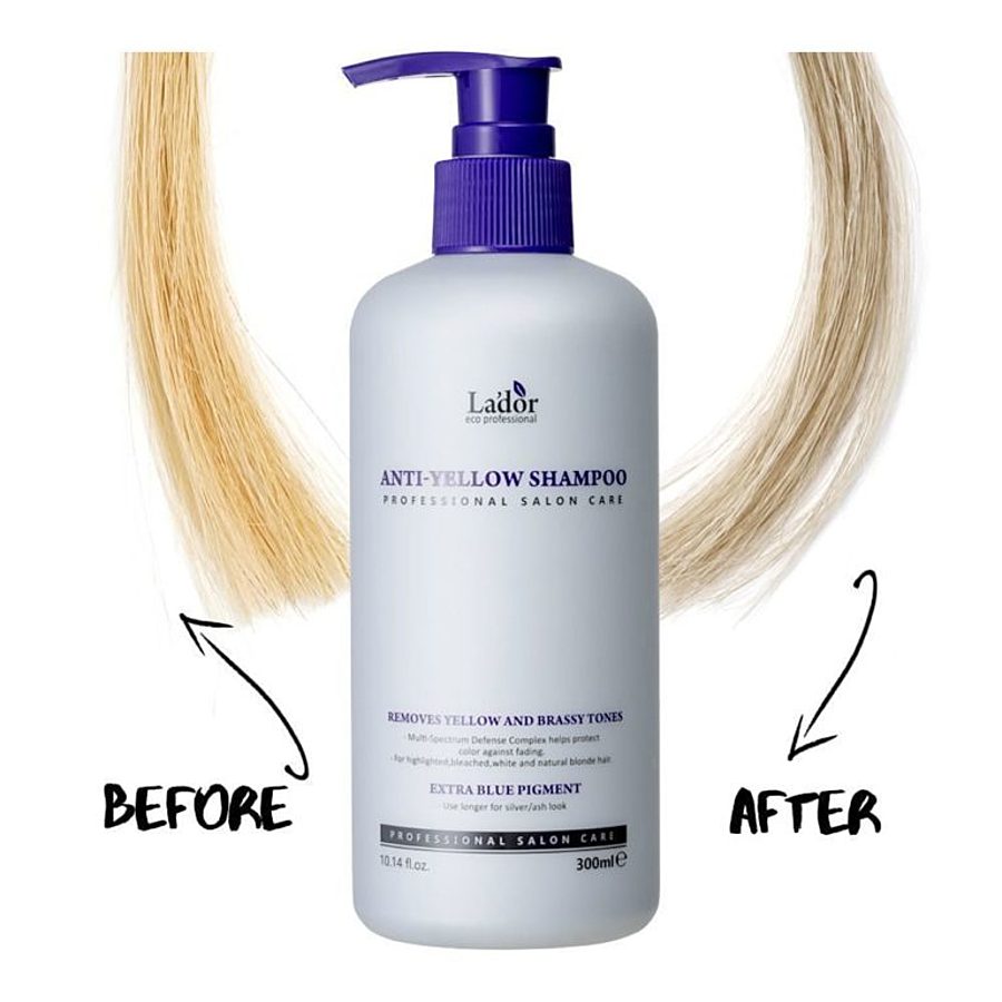 LA'DOR Professional Salon Hair Care Anti-Yellow Shampoo, 300мл. Шампунь для светлых волос с нейтрализацией жёлтого пигмента