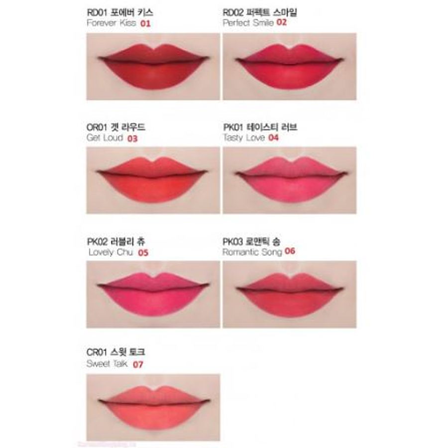 THE SAEM Forever Kiss RD01, 2,2гр Стойкая помада для губ