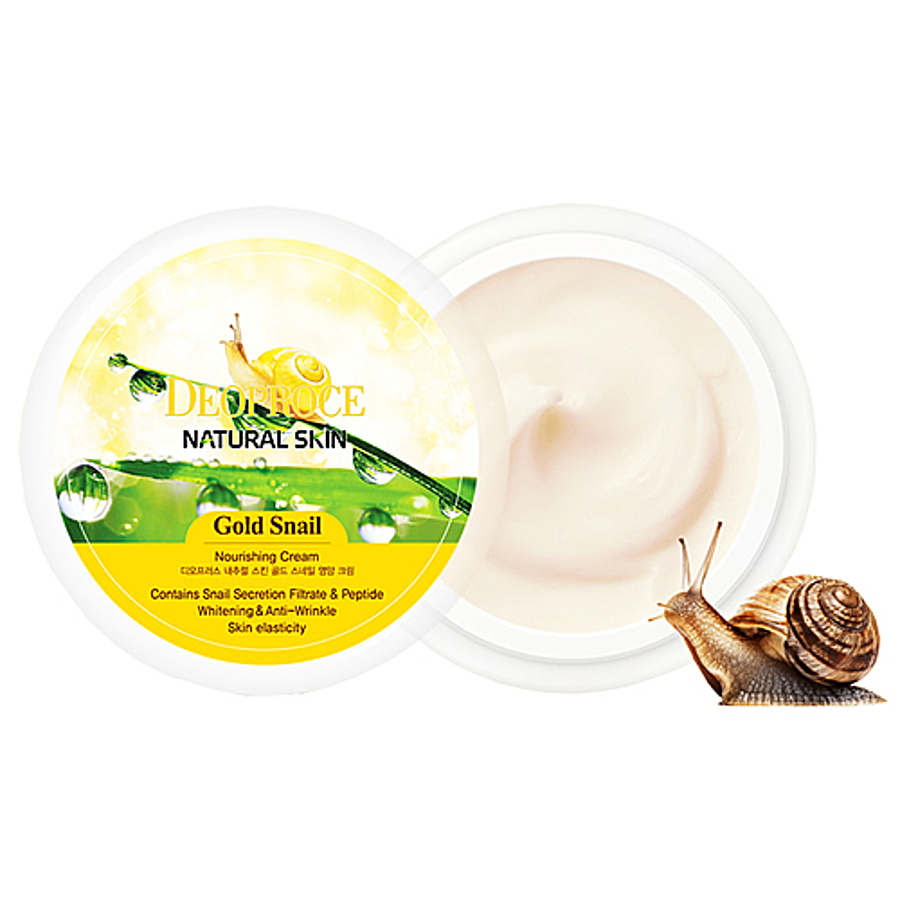 DEOPROCE Skin Gold Snail Nourishing Cream, 100мл. Крем для лица и тела питательный с золотом и муцином улитки