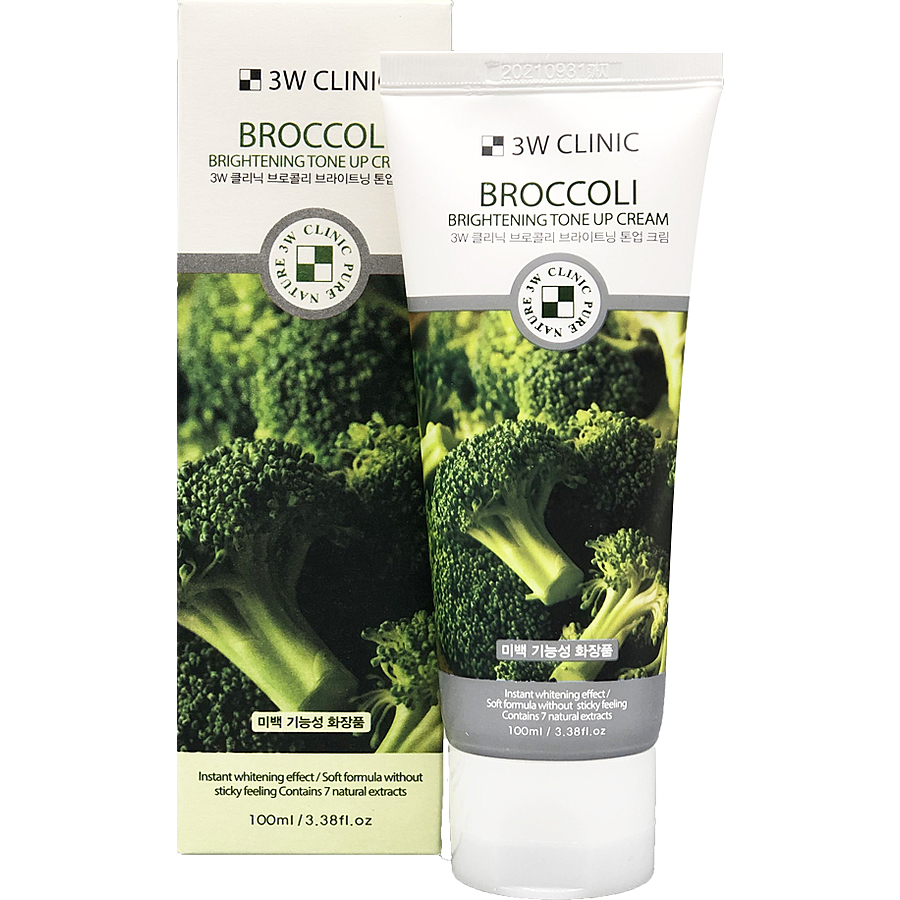 3W CLINIC Broccoli Brightening Tone Up Cream, 100мл. Крем выравнивающий цвет лица с экстрактом брокколи