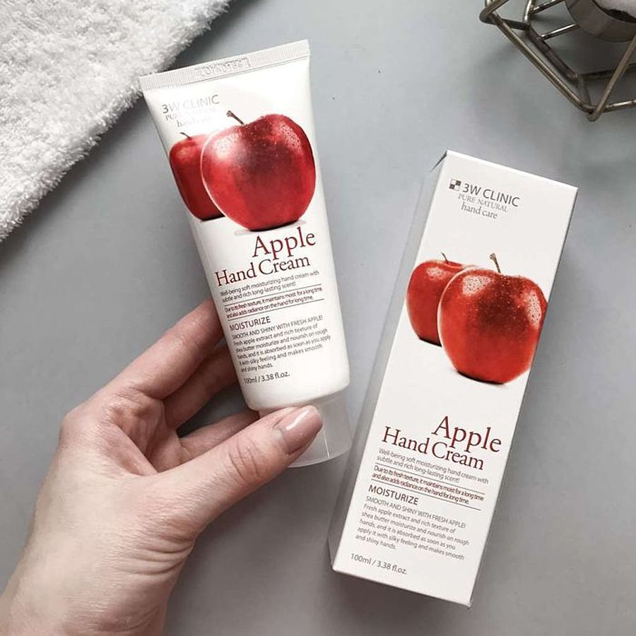 3W CLINIC Apple Hand Cream, 100мл. Крем для рук увлажняющий с экстрактом яблока