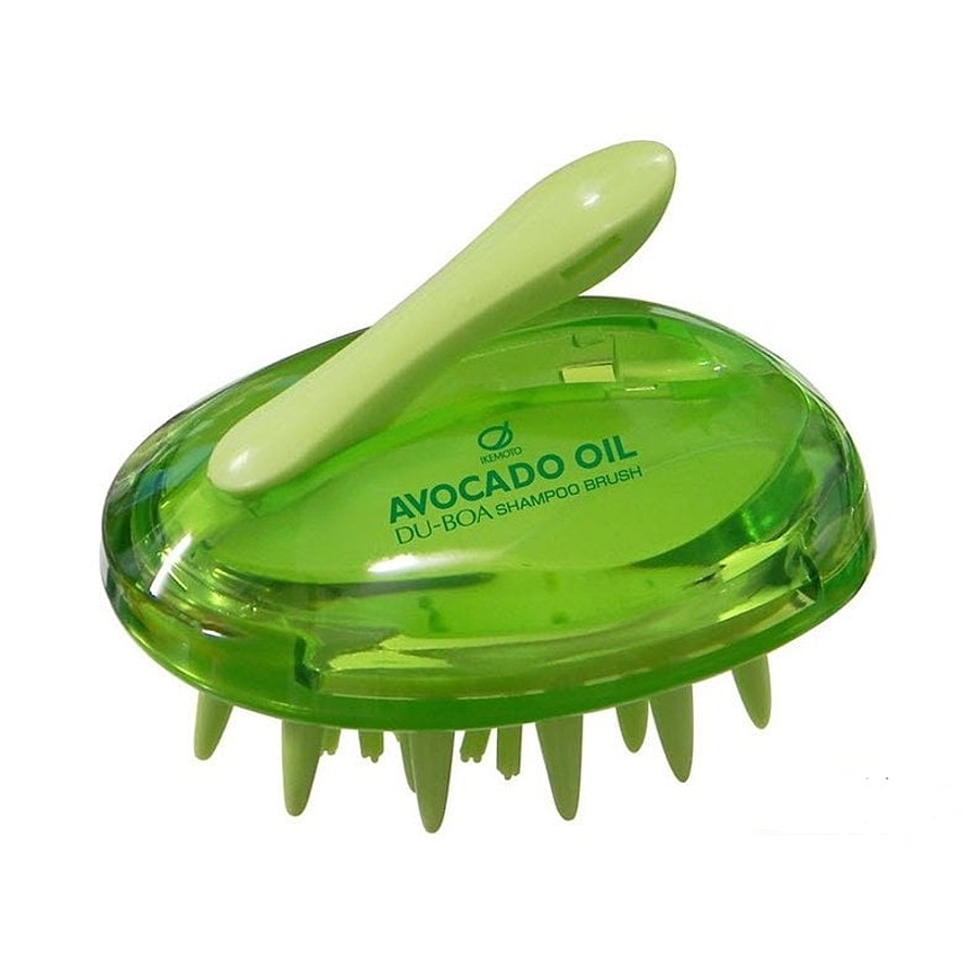 IKEMOTO Du-Boa Avocado Oil Shampoo Brush, 1шт. Массажная щётка для мытья кожи головы с маслом авокадо