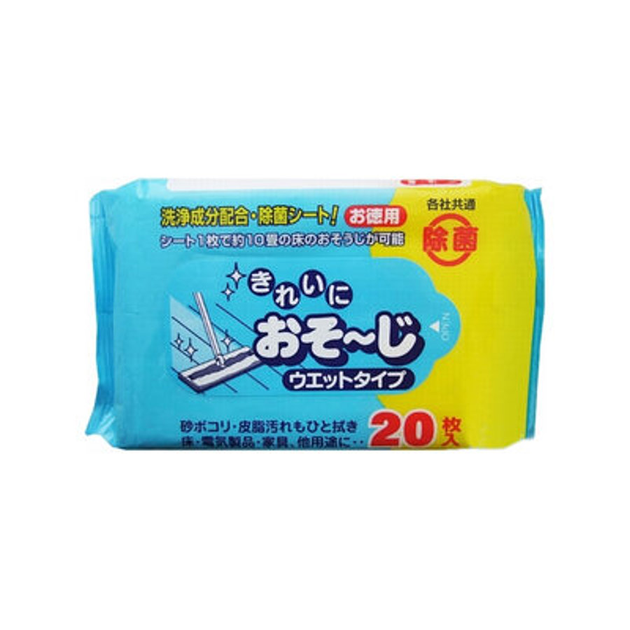 SHOWA SIKO Osoji, 20 шт. Салфетки для очищения пола и различных поверхностей влажные антибактериальные