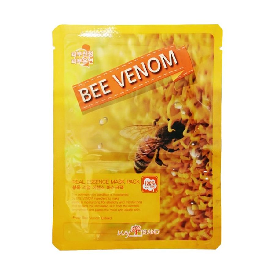 MAY ISLAND May Island Real Essence Mask Pack Bee Venom, 25мл. Маска для лица тканевая с пчелиным ядом
