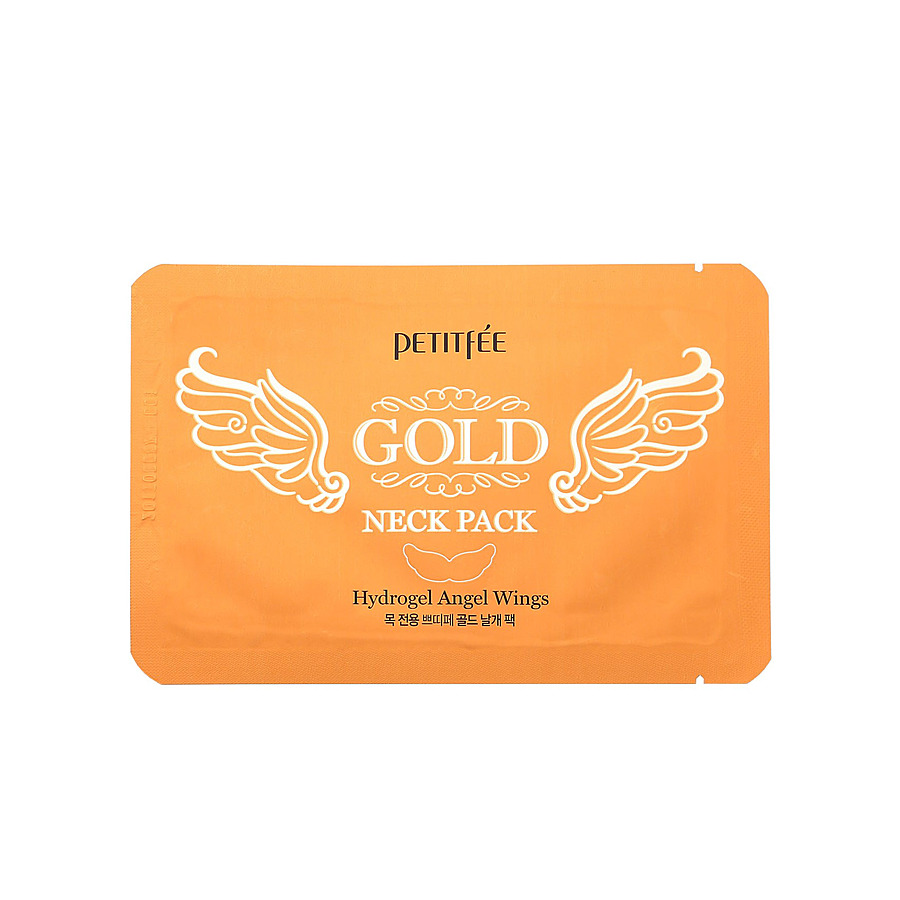 PETITFEE Gold Neck Pack, 10гр. Маска для шеи гидрогелевая с золотом и улиткой