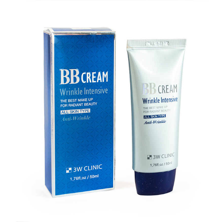 3W CLINIC BB Cream Wrinkle Intensive, 50мл. ББ-крем для лица с гидролизованным коллагеном