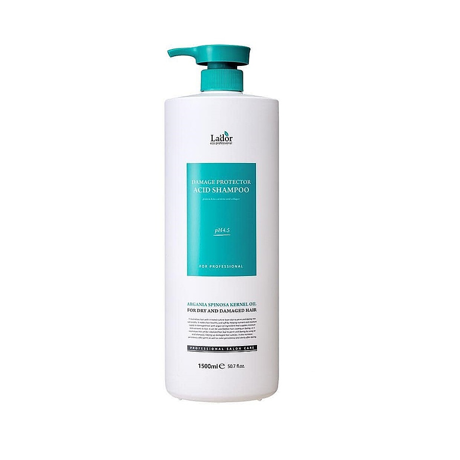 LA'DOR Professional Salon Hair Care DamPR Damaged Protector Acid Shampoo pH 4.5, 1500мл. Шампунь для окрашенных волос с аргановым маслом