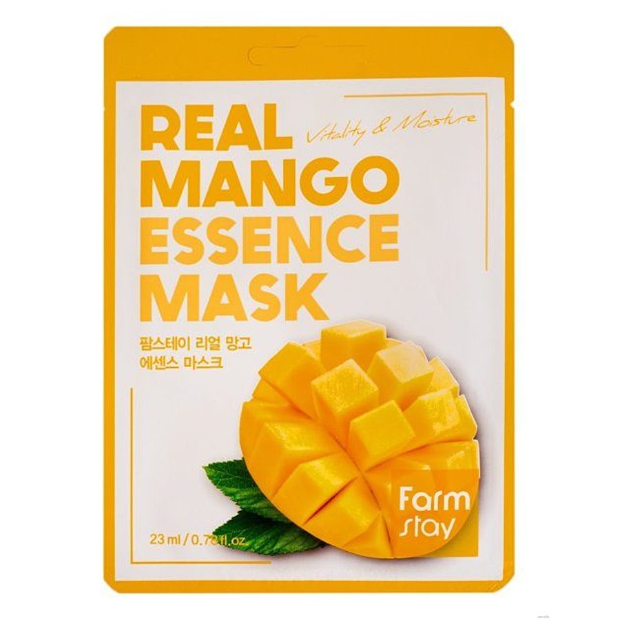 FARMSTAY Real Mango Essence Mask, 23мл. FarmStay Маска для лица тканевая с экстрактом манго