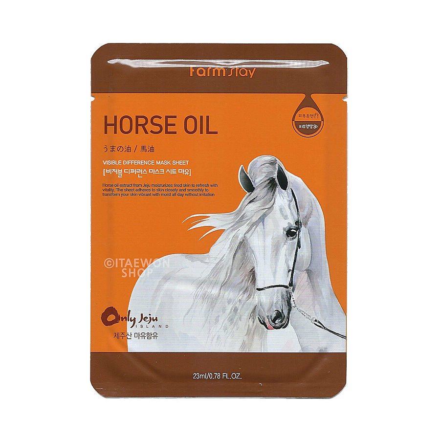 FARMSTAY Visible Difference Horse Oil Mask Sheet, 23мл. FarmStay Маска для лица тканевая с лошадиным маслом