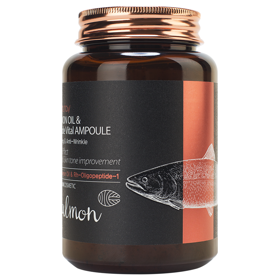 FARMSTAY FarmStay Salmon Oil & Peptide Vital All-in-one Ampoule, 250мл. Cыворотка для лица ампульная с пептидами и маслом лосося